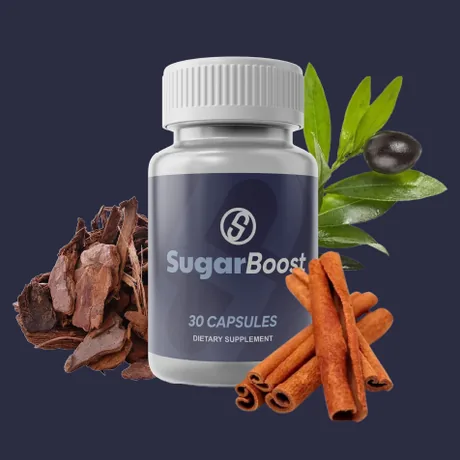 SugarBoost glucose-balance supplement bottle held in hand